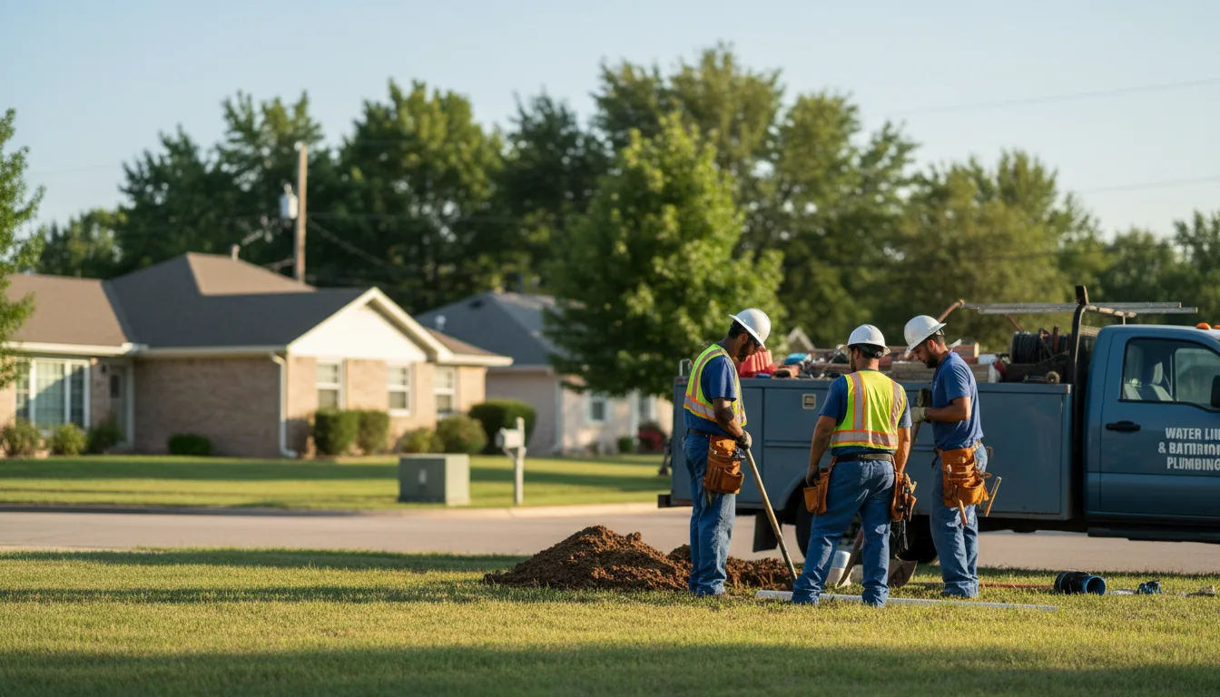 Residential water line and bathroom plumbing service in Yawkey, WV